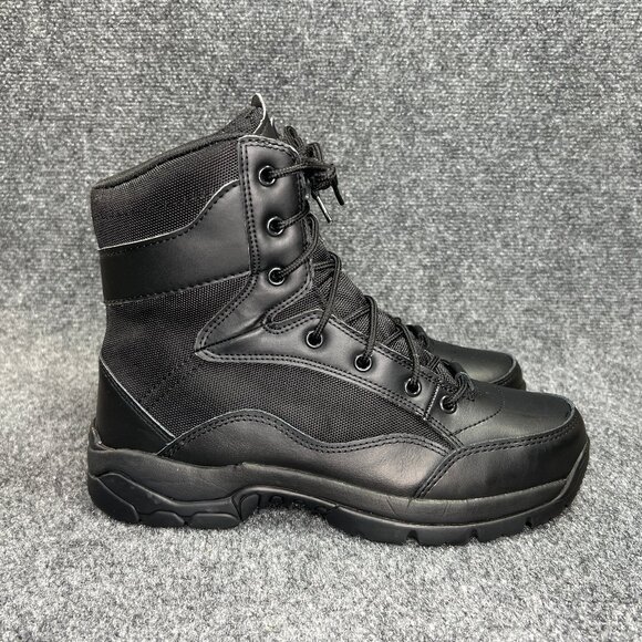 Interceptor Force 6" Steel Toe Tactical Boots Mens Size 7.5 Black Leather Combat - Picture 1 of 12
